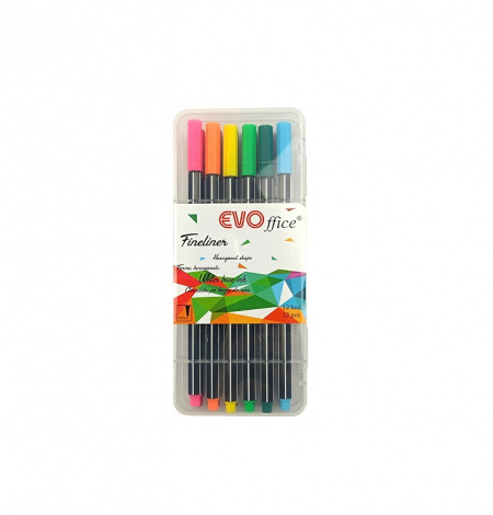 Fineliner, forma hexgonala, varf 0.4 mm ,12buc/cutie EVOffice