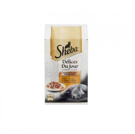 Hrana completa umeda pentru pisici, Sheba Delices Du Jour, pisici adulte 6 x 50g