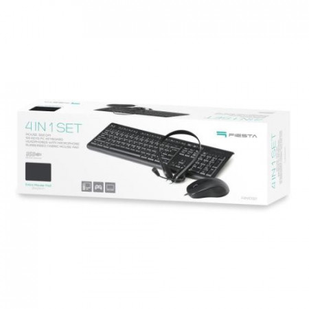 Kit Tastatura 4 in 1+ Mouse cu fir USB+ Casti + Pad Omega F4IN1OS01 - Img 2