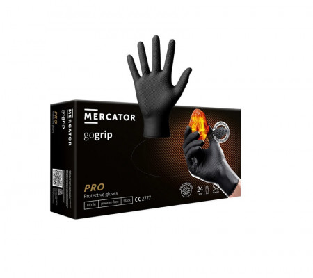 Manusi din nitril MERCATOR Gogrip orange, groase si rezistente, textura diamant, protectie la substante chimice, 50buc/cutie - Img 6