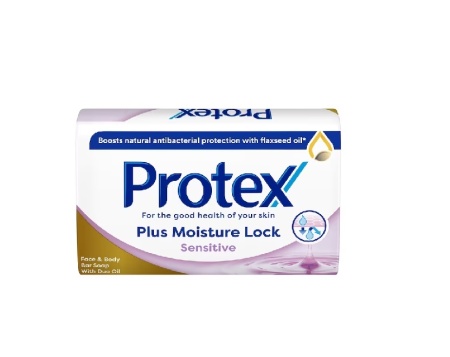 Sapun solid Protex Plus Moisture Lock Sensitive cu ingredient natural antibacterian, 90 g