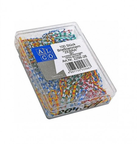 Agrafe colorate Zebra 28 mm, 100/cutie, ALCO