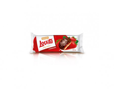 Biscuiti cu Jeleu de Capsuni 50% ROSHEN lovita, 135g