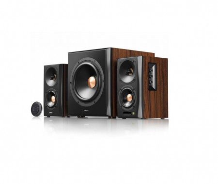 Boxe Edifier 2.1 155W S360DB, bluetooth, telecomanda, Carcasa lemn