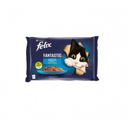 Hrana umeda pentru Pisici Felix FANTASTIC cu Somon 4 x 85 g