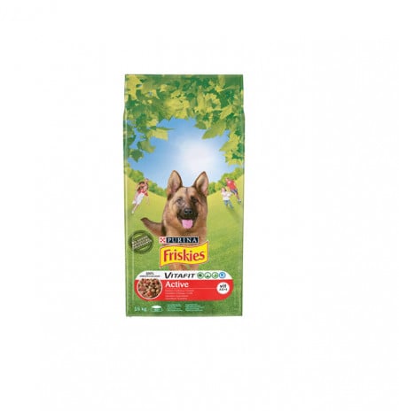 Hrana uscata pentru caini Friskies Active, Vita, 15 Kg