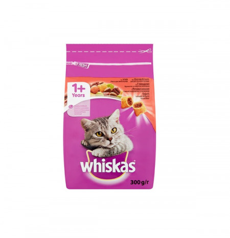 Hrana uscata pentru pisici Whiskas, Adult Vita si Ficat 300 g
