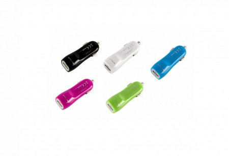 Incarcator auto USB x 1A, Serioux, bulk, diverse culori