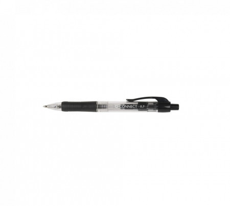 Pix cu mecanism, rubber grip, varf 1.0mm, Q-Connect - negru