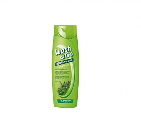 Sampon Wash&Go pentru par gras cu extract de ierburi, 360 ml