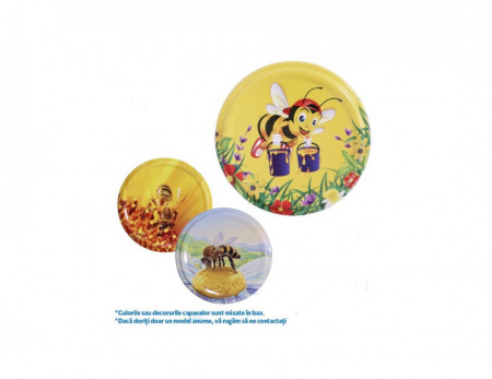 Capac 66 mm pentru borcan sticla de 370 ml, model Albina - Img 2
