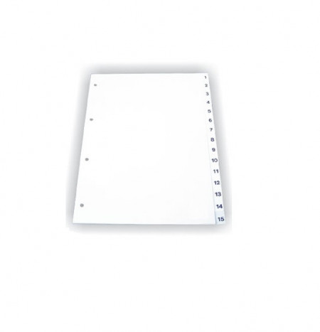 Index plastic gri, numeric 1- 5, A4, 120 microni, Optima