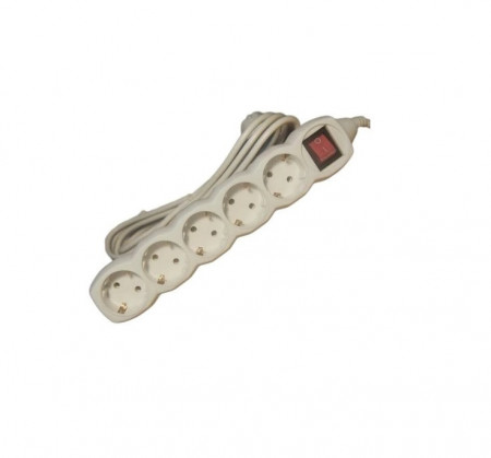 Prelungitor SPIN, 5 prize, 3m, intrerupator, 2500W