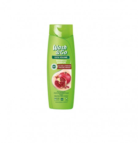 Sampon Wash&Go cu extract de rodie pentru par vopsit, 360ml