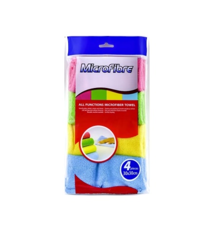 Laveta microfibra multicolore 30X30cm, 4 bucati/set