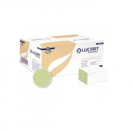 Prosoape de hartie verzi, pliate in V easy Green V250 Foi/pachet