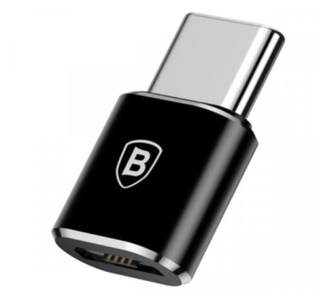 Adaptor Conversie Baseus MicroUSB la USB Type-C, 2.4A, Negru