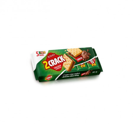 Biscuiti cu Umplutura cu Crema de Cacao, Roshen 2 Crack, 235g