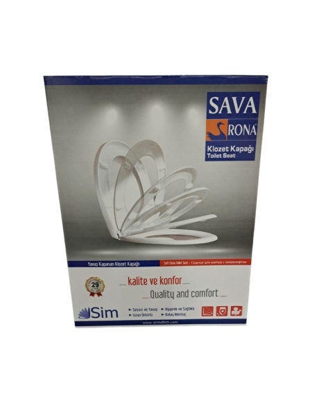 Capac WC alb cu amortizor SAVA RONA, dimensiune universala, sezut comfortabil, Duroplast, antibacterian - Img 3