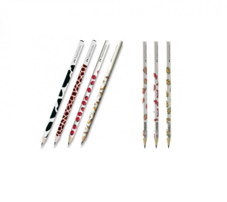 Creion Grafit HB fara guma Faber-Castell, diverse modele imrpimate