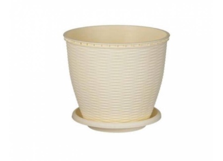 Ghiveci tip Ratan Sterk 9 L, 25 cm inaltime, Crem