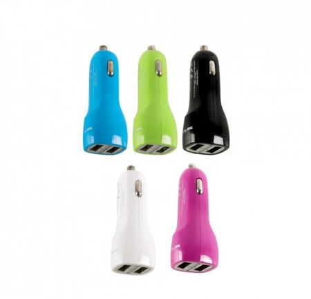 Incarcator auto 2 xUSB x 2.1A, Serioux, bulk, diverse culori