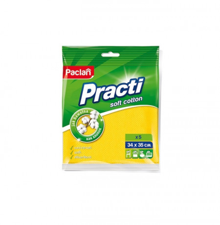 Laveta uscata Paclan Practi Soft Cotton 5 buc/set