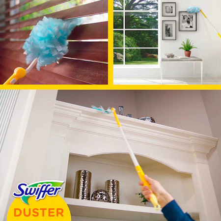 Pamatuf pentru curatarea prafului Swiffer Duster XXL Kit Trap &amp; Lock, 1 Maner telescopic + 2 Rezerve - Img 6