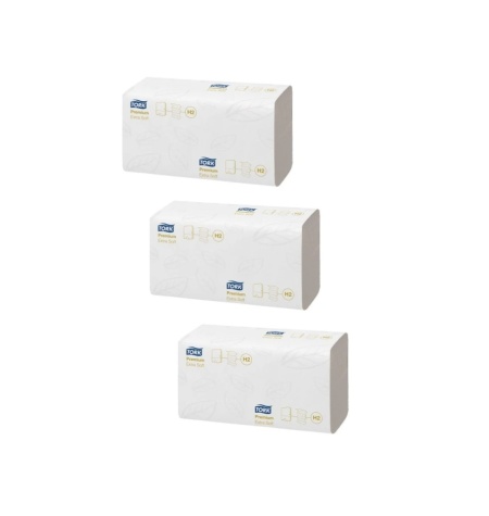 Servetele pliate Intercalate Z Tork Premium extrasoft H2, 2 strat alb 3 x 180 foi