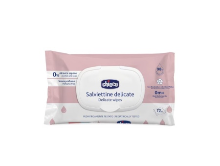 Servetele umede Chicco Baby fara sapun si fara alcool, + 0 luni, 72 de bucati
