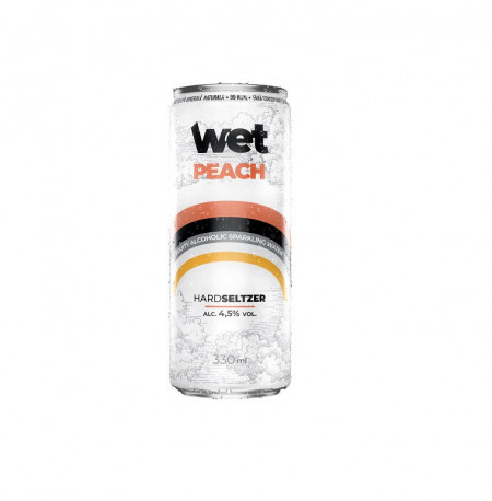 Bautura Aperitiva Ready To Drink Hard Seltzer Wet Peach, 4 x 330 ml