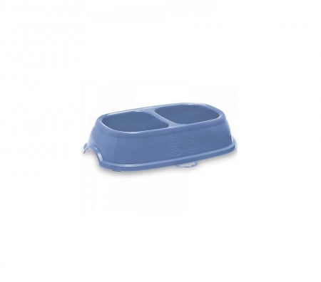 Bol dublu din plastic, 2x 400 ml, pentru macare Pisici/Caini