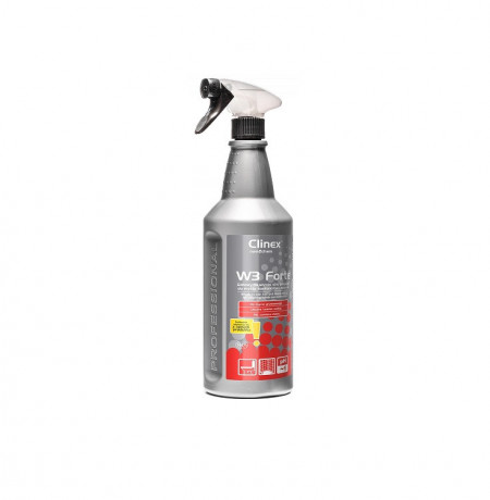 Solutie forte curatare toalete si bai CLINEX W3 Forte cu pulverizator, 1 litru