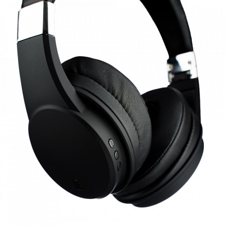 Casti Bluetooth Spacer Onyx cu microfon, Wireless, Radio FM, microSD, AUX, Control pe casti - Img 5