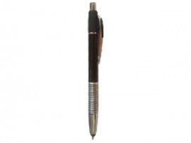 Pix metalic negru cu buton touchscreen, cu mecanism, accesorii metalice si mina tip parker - Img 2