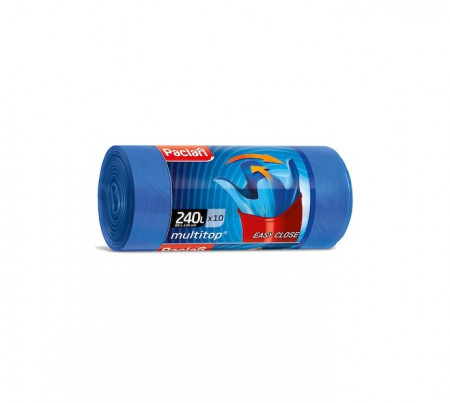 Saci menajeri cu manere PACLAN Multitop Strong 240L albastru, 10 buc/rola