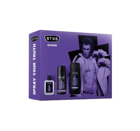Set Cadou STR8 Game Barbati, Lotiune 50 ml, Deo Spray 150 ml si Gel de Dus 250 ml