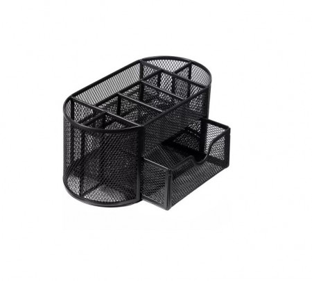 Suport Organizator Birou metalic mesh cu 8 compartimente si 1 sertar - Img 2