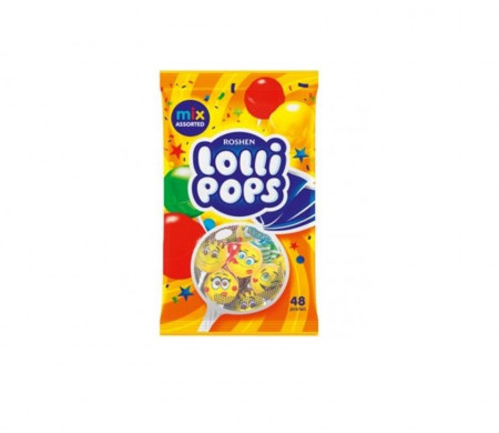 Acadele asortate cu gust de fructe Lollipops Duo Roshen, 48 buc/punga