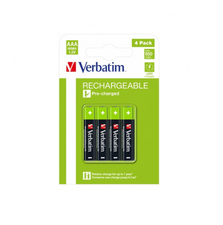Acumulatori Reicarcabili Verbatim AAA R3, 950 mAh NiMH, 4 buc/set
