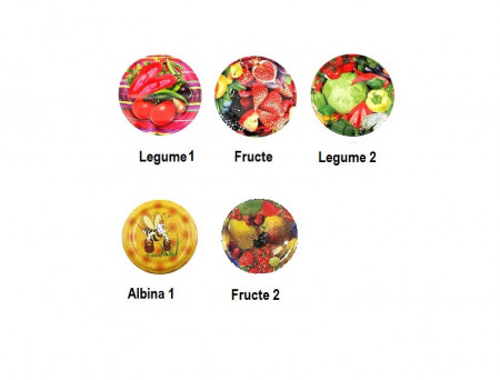 Capace cu filet twist off 82 mm pentru borcane de 720ml, Fructe 10buc/set - Img 3