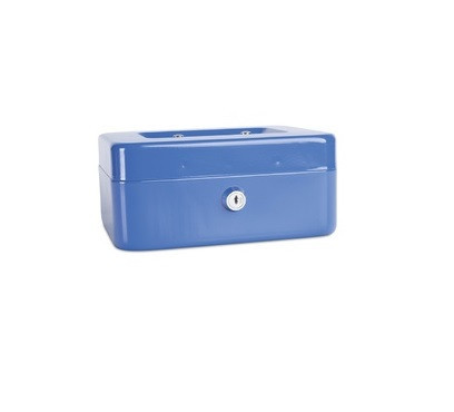 Caseta -cutie metalica pentru bani, 200 x 160 x 90 mm, DONAU albastru