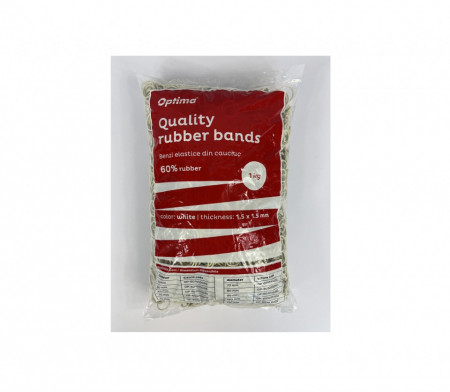 Elastice pentru bani, 60% cauciuc, D 40, grosime 1.5mm x 1.5mm, Optima, 1kg/punga