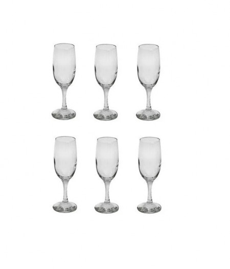 Pahar Sampanie din sticla, tip Fluta 185ml, Kouros 6 buc/set