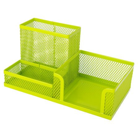 Suport organizator de birou, 3 compartimente, metalic Mesh, color Deli - Img 3