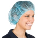 Bonete unica folosinta, elastic dublu, albastre, spunbond, 52 cm, 100 buc - Img 4