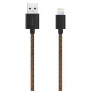 Cablu de date\Incarcare Serioux, acoperit cu piele ecologica MFI, USB - Lightning Apple, 1m, Bulk - Img 4