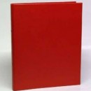 Caiet mecanic 4 inele - D25mm, coperti carton plastifiat PVC, A4, AURORA - rosu