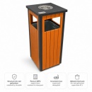 Coș de gunoi stradal cu scrumieră și panouri din lemn compozit — 42 L - Img 2