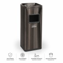 Coș inox cu scrumieră Premium Black Gold, anti-amprentă, 50 L - Img 2